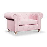 Everett Snuggler Chair Pink Walnut Feet from Roseland Furniture