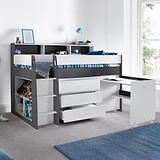 Daltrey Grey and White Single Mid Sleeper Bed