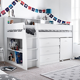 Daltrey White Single Mid Sleeper Bed from Roseland Furniture