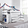 Daltrey White Single Mid Sleeper Bed for Kids Bedroom