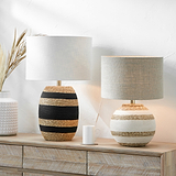 Talalla Cream and Natural Sea Grass Round Table Lamp