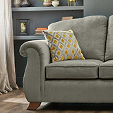 Ashwood-3-seater-sofa-ochre-cushions-grey from Roseland Furniture