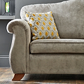 Ashwood-armchair-ochre-orange-cushions-grey from Roseland Furniture
