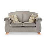 Ashwood-2-seater-sofa-ochre-cushions Grey from Roseland Furniture
