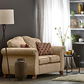 Ashwood-2-seater-sofa-burnt-orange-cushions Mink from Roseland Furniture