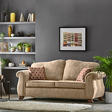 Ashwood-3-seater-sofa-burnt-orange-cushions-mink from Roseland Furniture