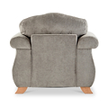Ashwood-armchair-ochre-orange-cushions-grey from Roseland Furniture