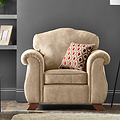 Ashwood-armchair-burnt-orange-cushions-mink from Roseland Furniture