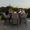 Maze Regal Oatmeal 8 Seat Outdoor Rectangular Fire Pit Bar Set from Roseland Furniture