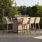 Maze Regal Oatmeal 8 Seat Outdoor Rectangular Fire Pit Bar Set from Roseland Furniture