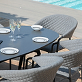 Maze Pebble Grey 6 Seat Outdoor Oval Dining Set