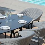 Maze Pebble Grey 6 Seat Outdoor Oval Dining Set