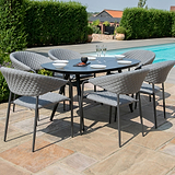 Maze Pebble Grey 6 Seat Outdoor Oval Dining Set