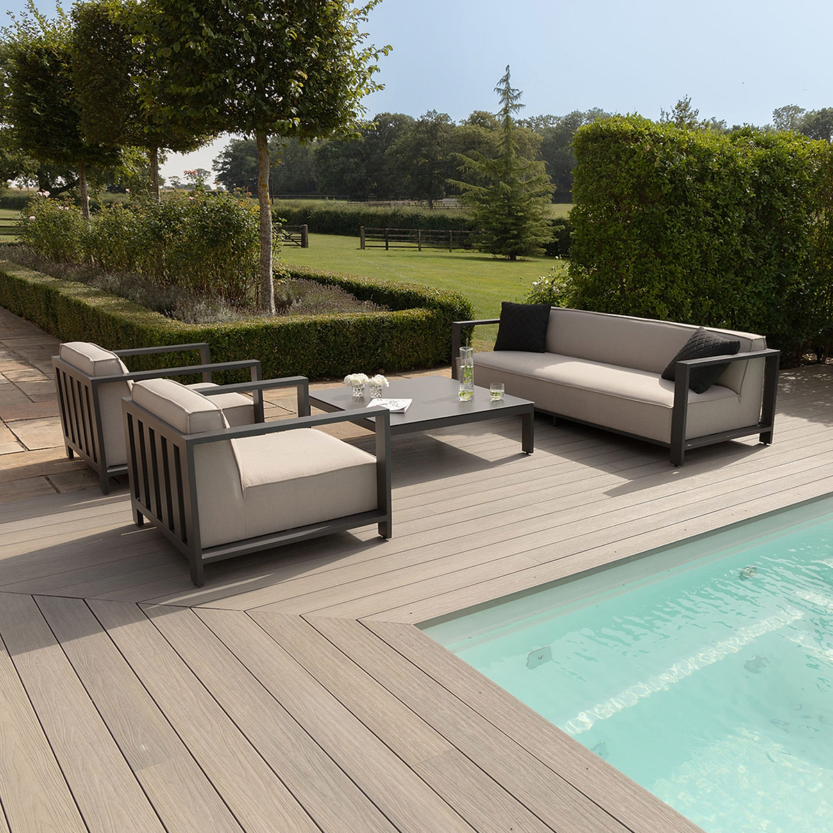 Ibiza 3 Seat Outdoor Sofa Set With Square Table