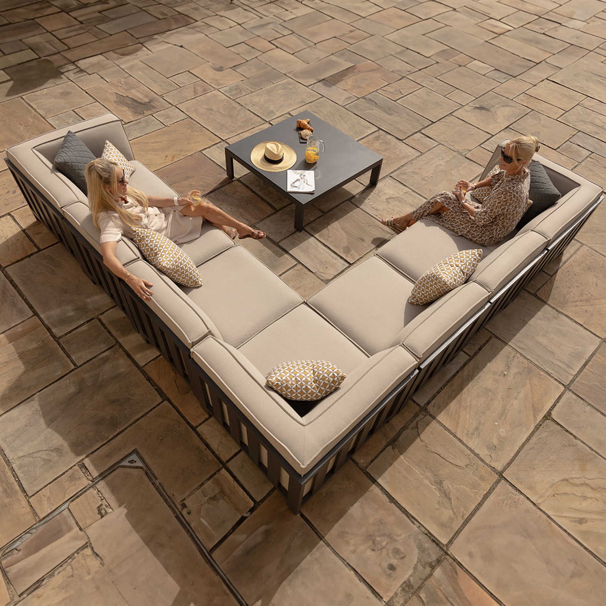 Ibiza Large Outdoor Corner Sofa Set with Coffee Table | Roseland