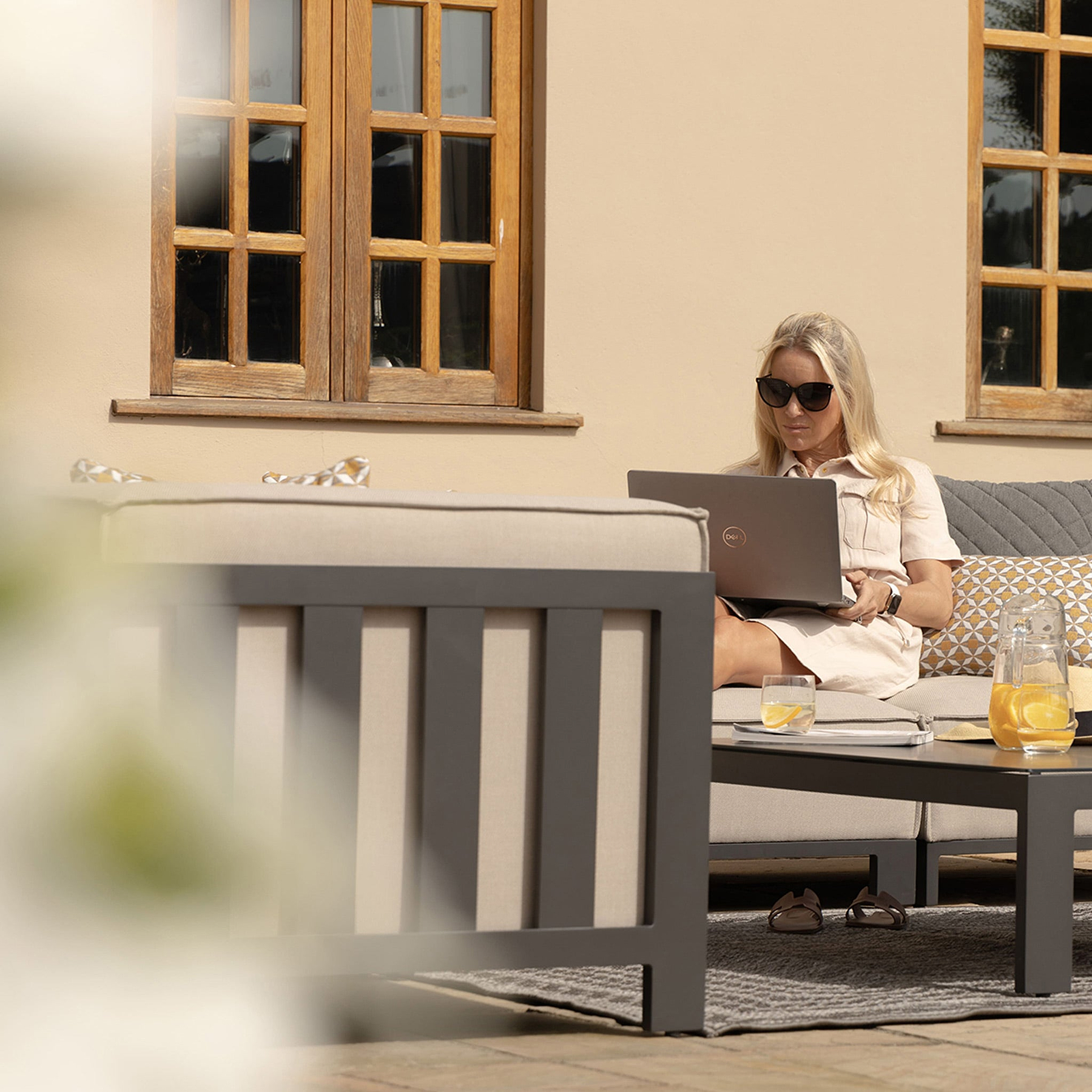 Maze Ibiza Outdoor Medium Corner Sofa Set With Square Table 