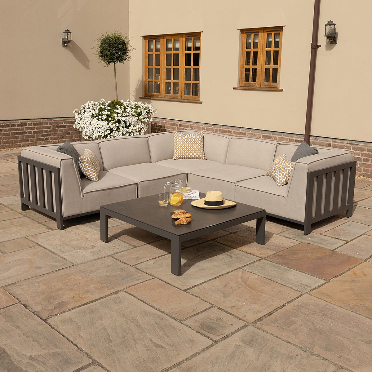 Maze Ibiza Small Outdoor Corner Sofa Set With Square Table from Roseland Furniture