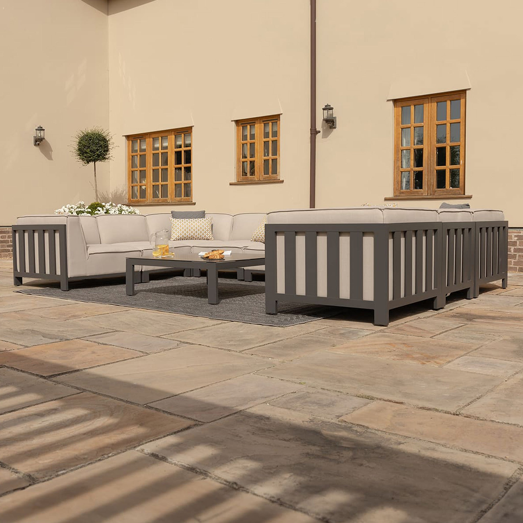Maze Ibiza U Shape Outdoor Sofa Set With Square Table