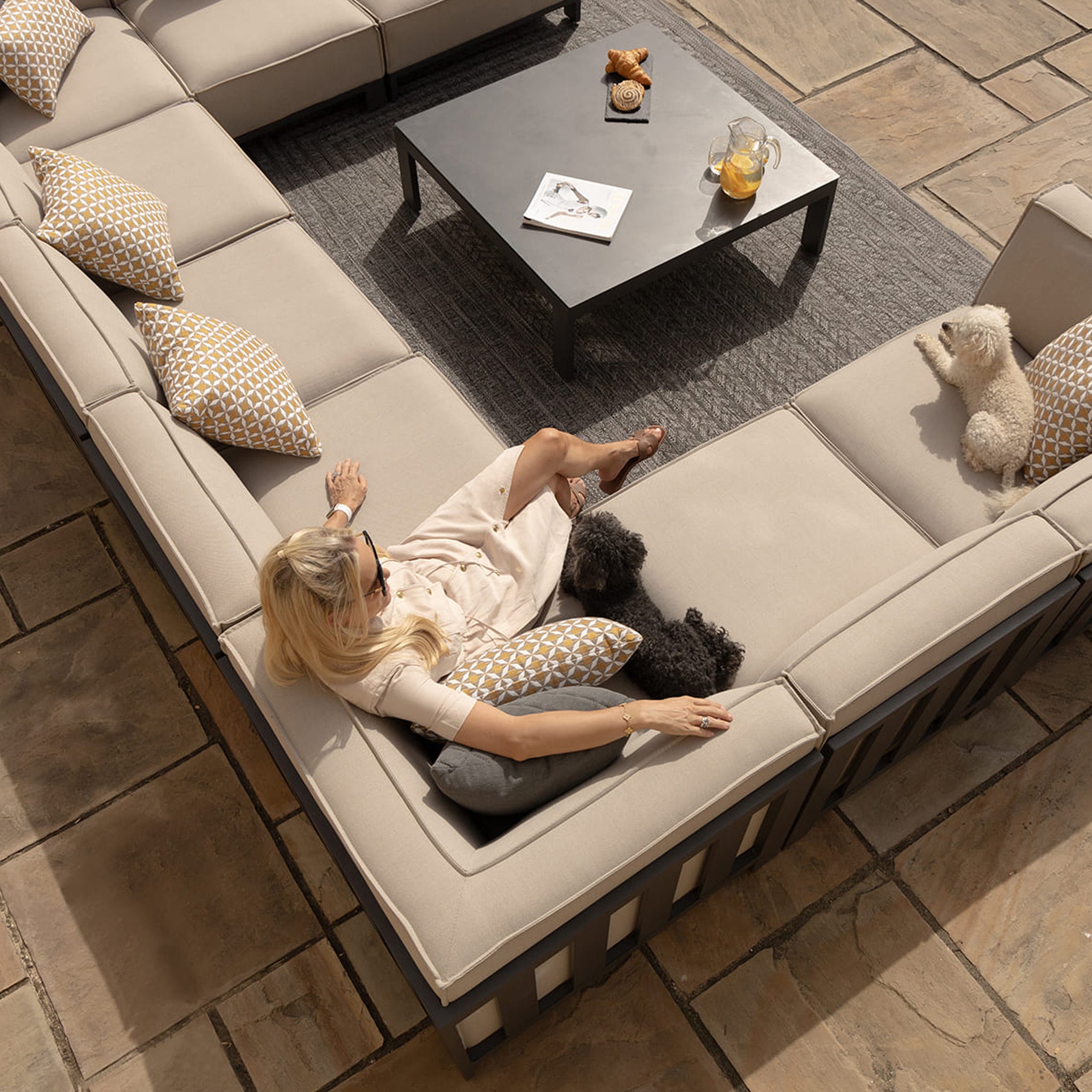 その他 Sofa With Table For sale Maze Ibiza U Shape Outdoor Sofa Set With Coffee Table | Roseland