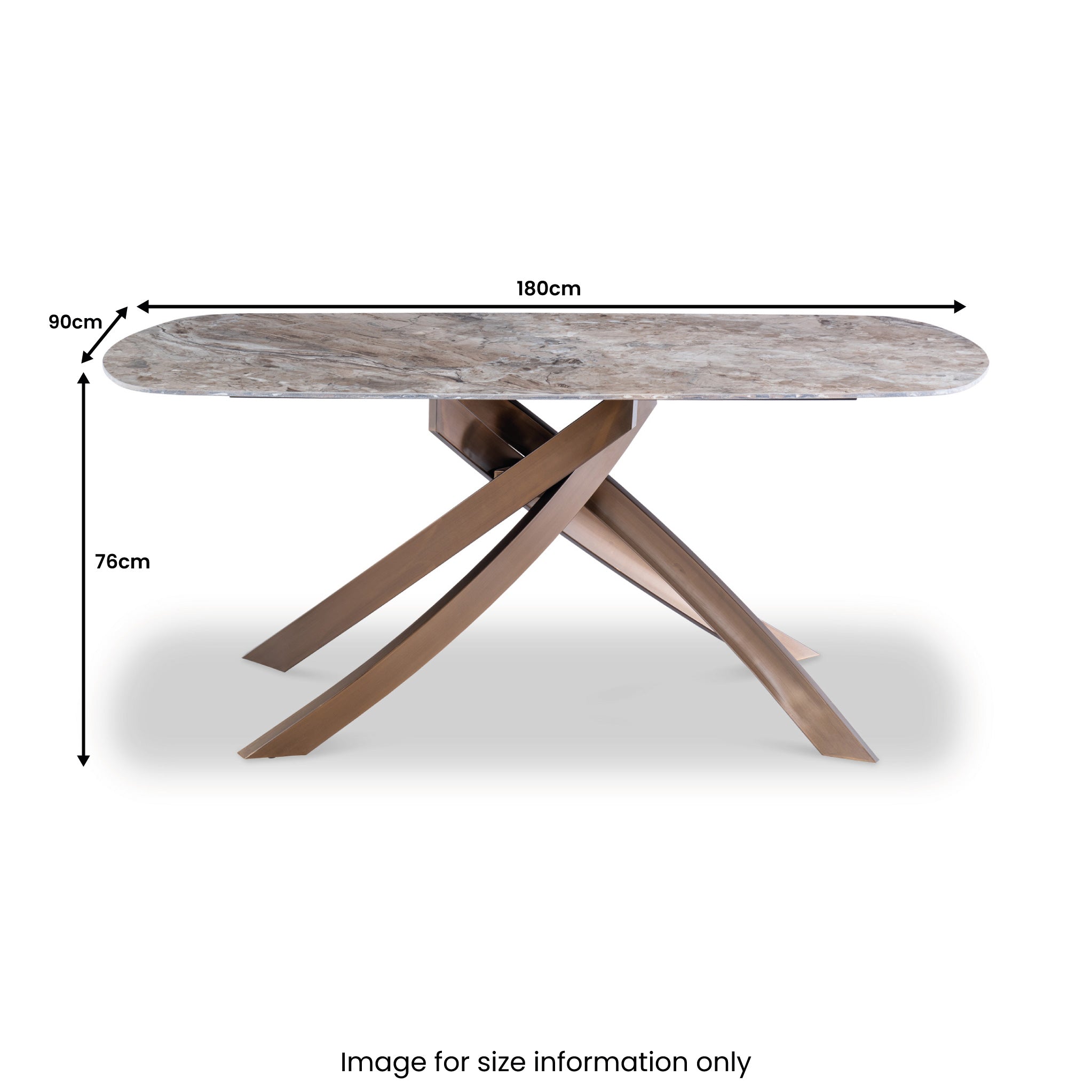 Troy Brown 180cm Sintered Stone Dining Table for 6 to 8 | Roseland