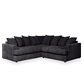 Bletchley Black Jumbo Cord Corner Sofa from Roseland Furniture
