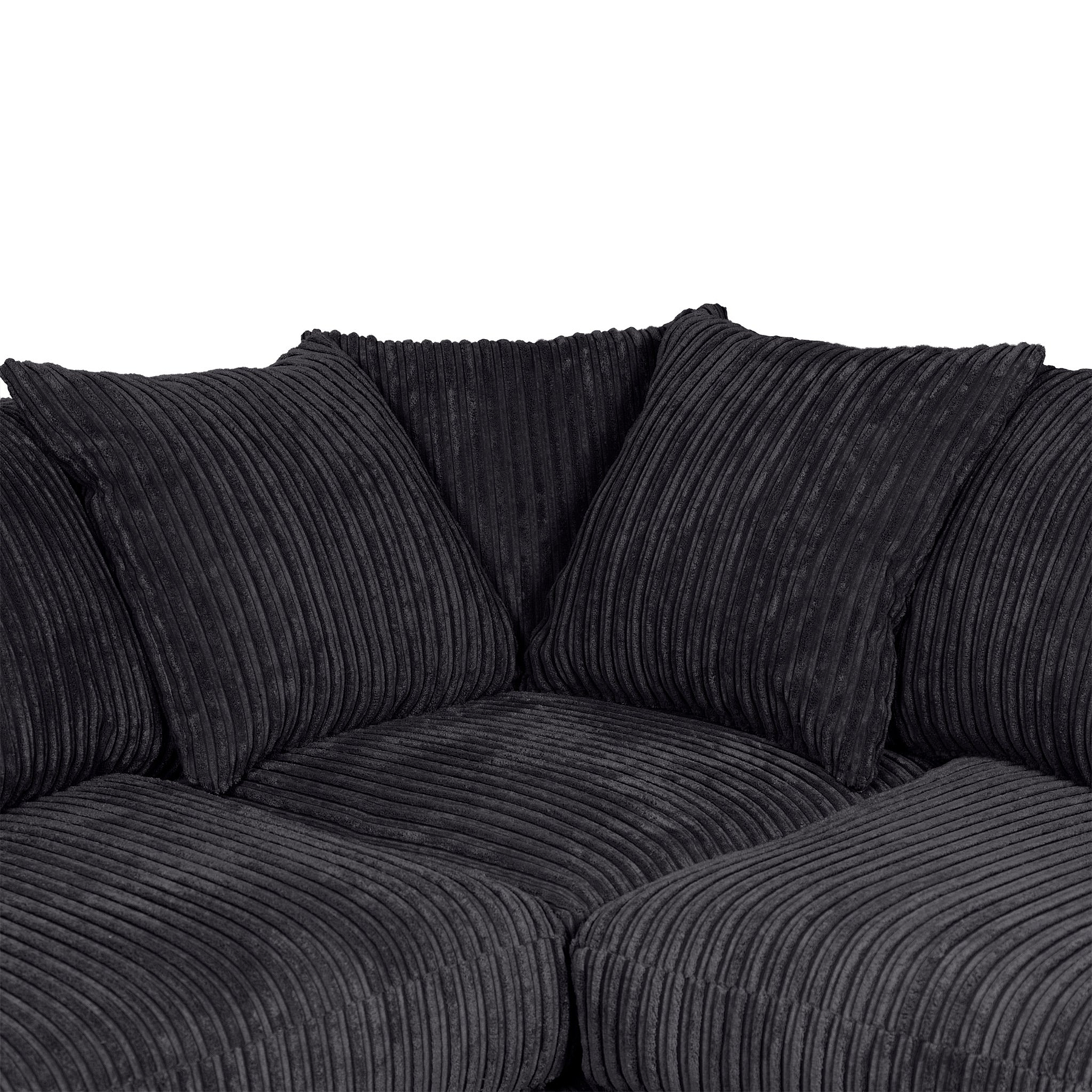 Bletchley Black Jumbo Cord Corner Sofa