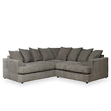 Bletchley Charcoal Jumbo Cord Corner Sofa from Roseland Furniture