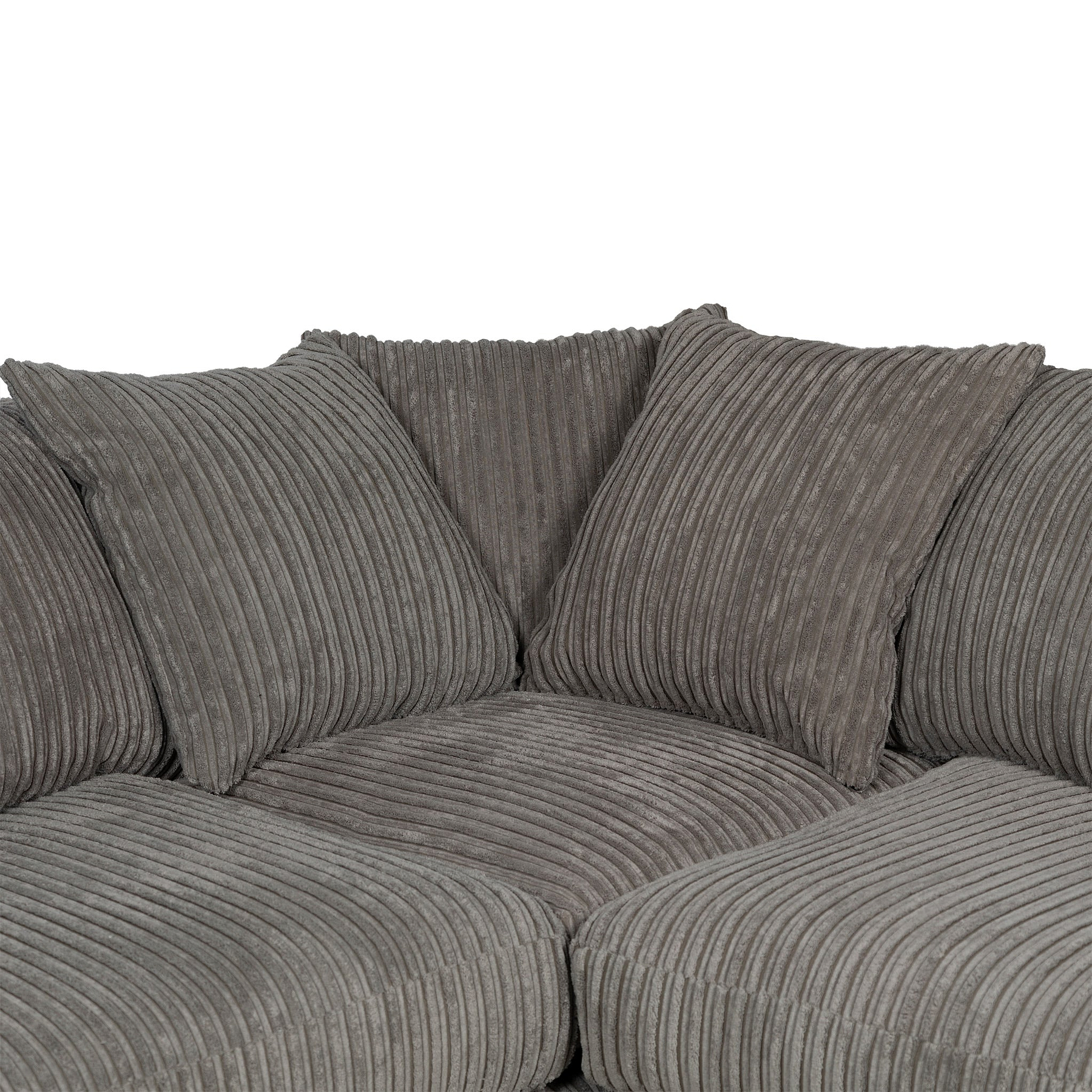 Bletchley Charcoal Jumbo Cord Corner Sofa from Roseland Furniture