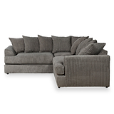 Bletchley Charcoal Jumbo Cord Corner Couch from Roseland Furniture
