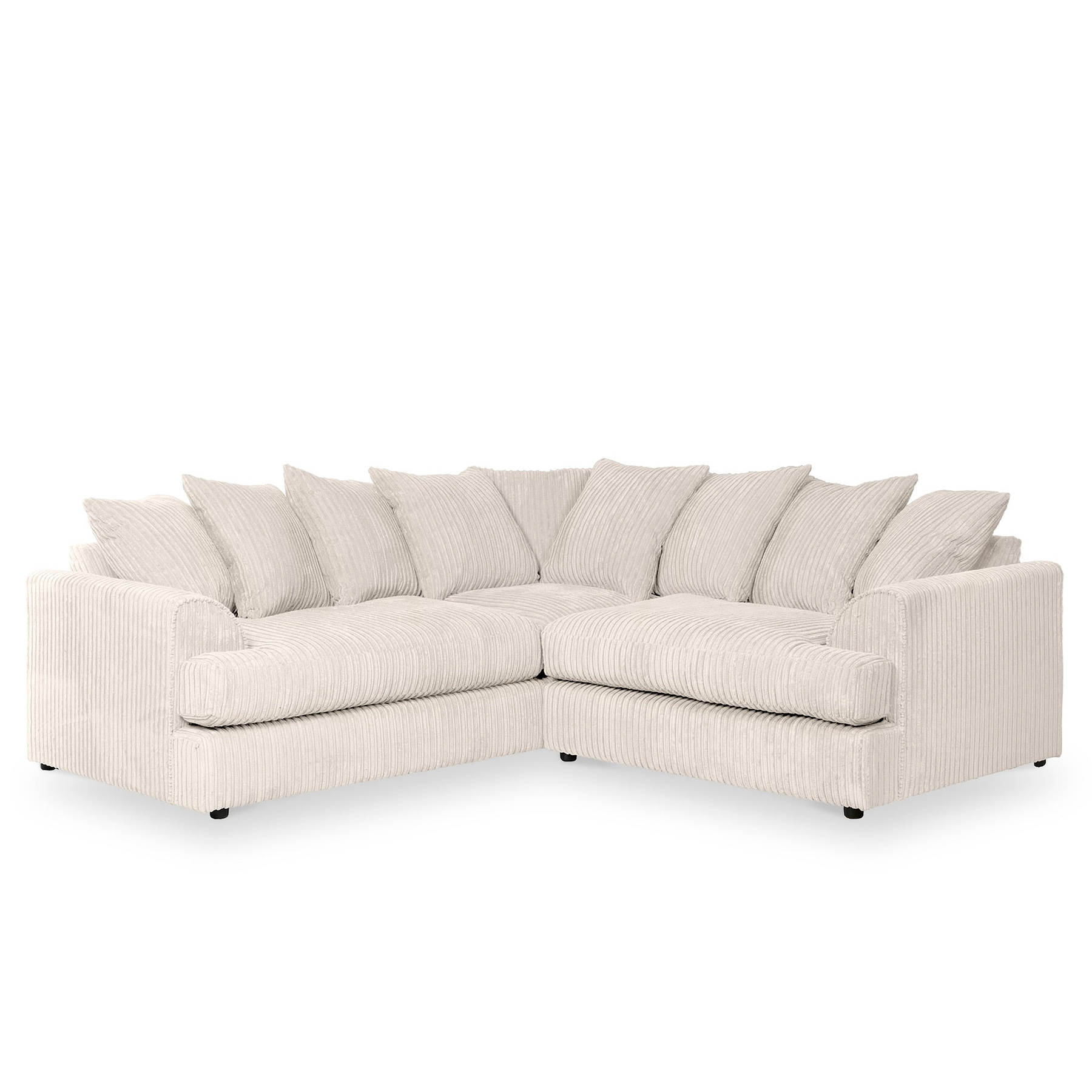 Bletchley Cream Jumbo Cord Corner Sofa from Roseland Furniture