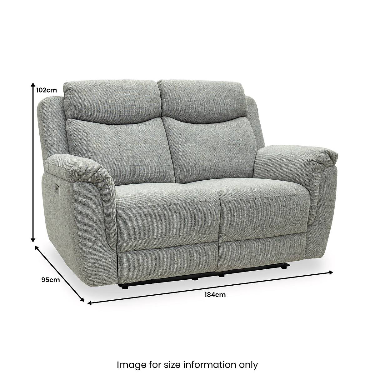 Hadlow Power Recliner 2 Seater Sofa Grey from Roseland Furniture