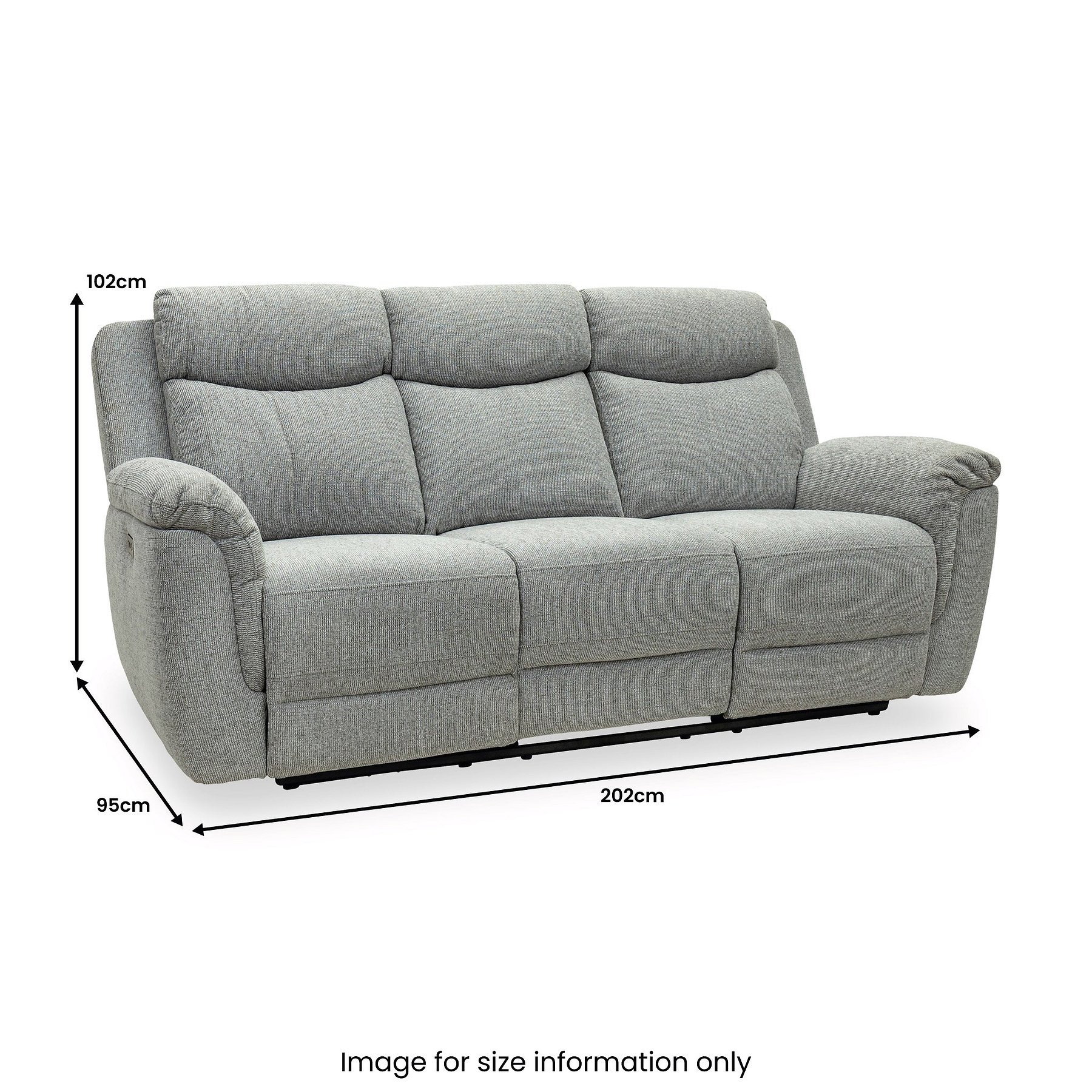 Hadlow Power Recliner 3 Seater Sofa With Console Grey from Roseland Furniture