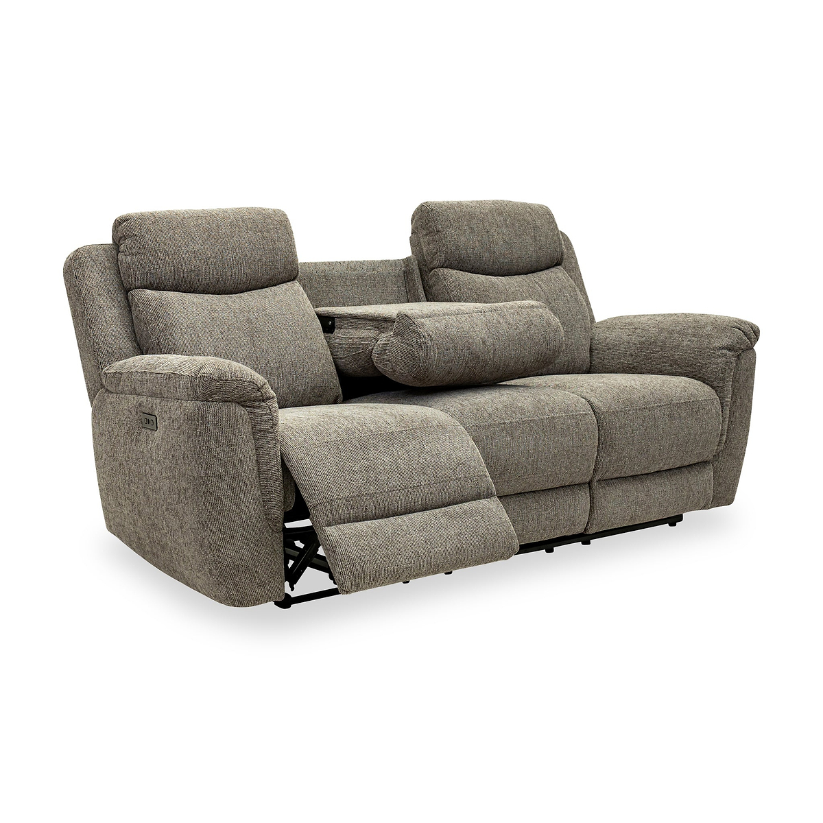 Hadlow Power Recliner 3 Seater Sofa With Console Pebble from Roseland Furniture