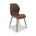 Manuelle-faux-leather-dining-chair-brown from Roseland Furniture