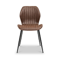 Manuelle-faux-leather-dining-chair-brown from Roseland Furniture