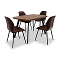 Manuelle-faux-leather-dining-chair-brown from Roseland Furniture