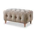 Clarence Putty Velvet Buttoned Footstool