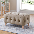 Clarence Putty Velvet Buttoned Footstool for living room