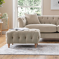 Clarence Putty Velvet Buttoned Footrest