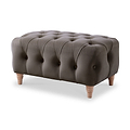 Clarence Mushroom Velvet Buttoned Footstool