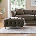 Clarence Mushroom Velvet Buttoned Footrest