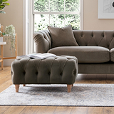 Clarence Mushroom Velvet Buttoned Footrest