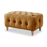 Clarence Ochre Velvet Buttoned Footstool