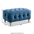 Clarence Sky Blue Velvet Buttoned Footstool dimensions