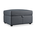 Edison Leather Storage Footstool Navy from Roseland Furniture