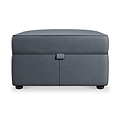 Edison Leather Storage Footstool Navy from Roseland Furniture