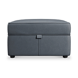 Edison Leather Storage Footstool Navy from Roseland Furniture