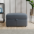 Edison Leather Storage Footstool Navy from Roseland Furniture