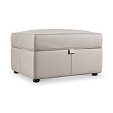 Edison Leather Storage Footstool Cloud Grey from Roseland Furniture
