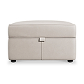 Edison Leather Storage Footstool Cloud Grey from Roseland Furniture